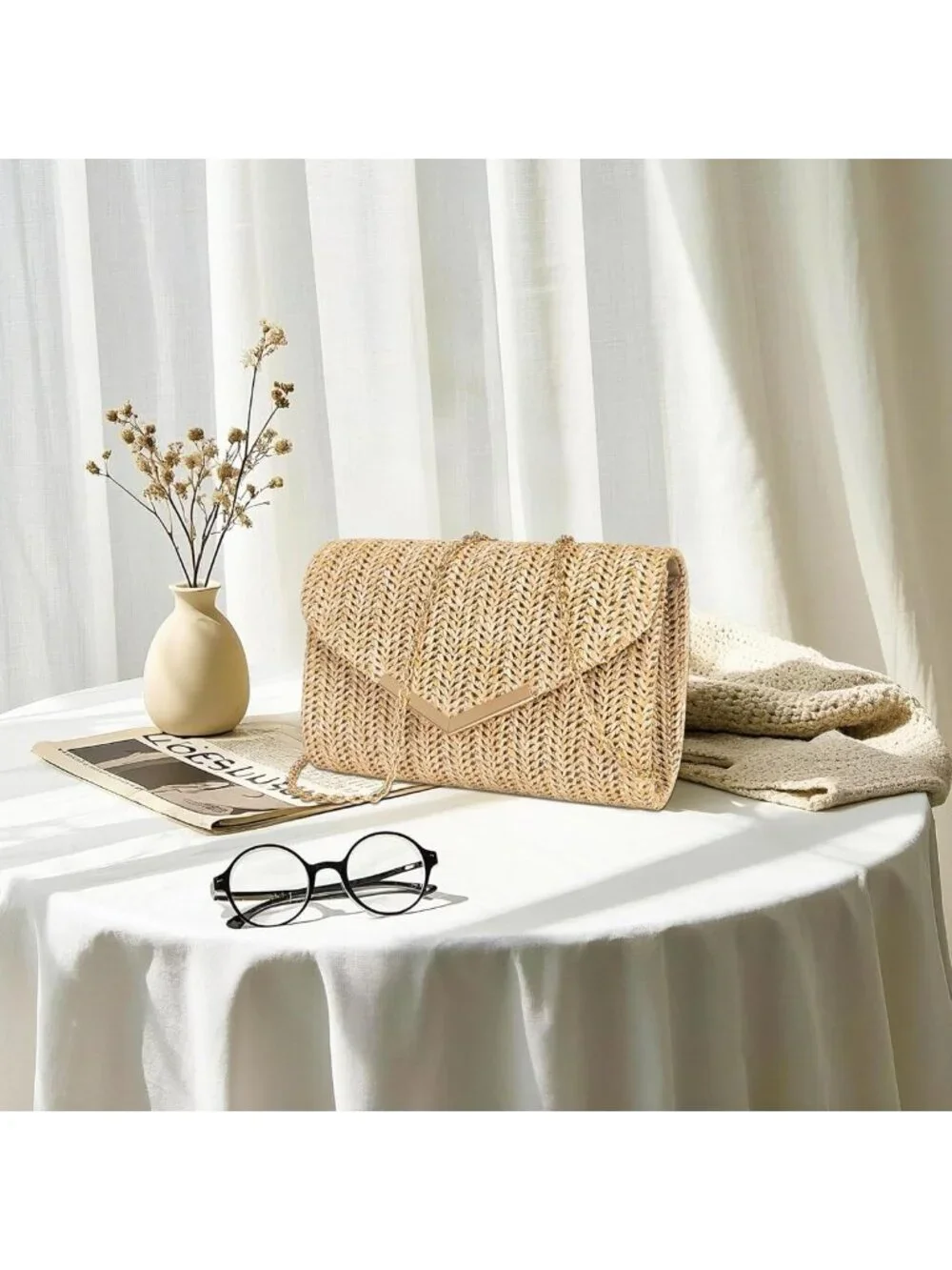 Trendy Envelope Clutch Purse for Women - Evening Handbag & Chain for Parties